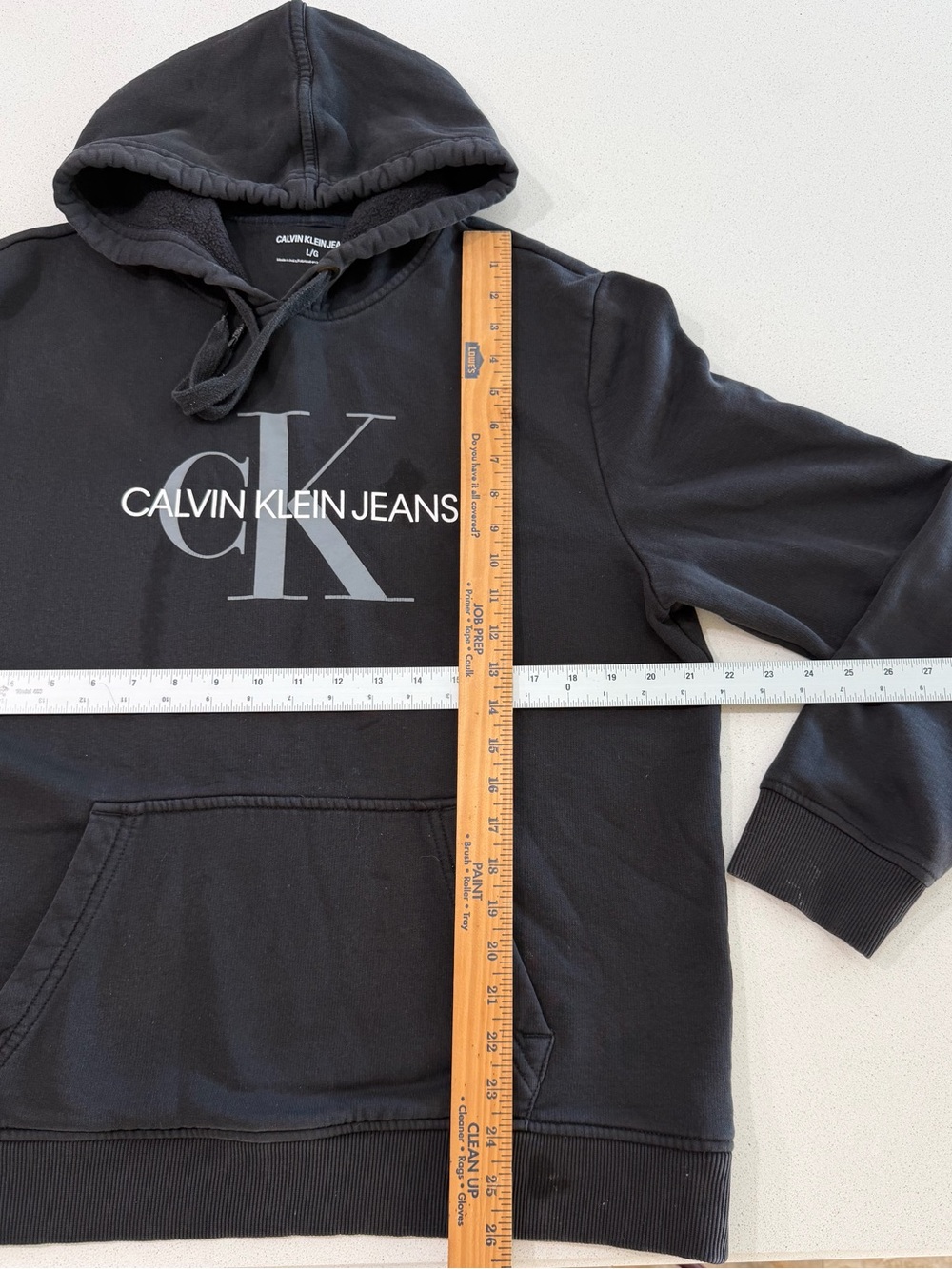 Calvin Klein Jeans Black Hoodie with Grey CK Logo. - Picture 2 of 8